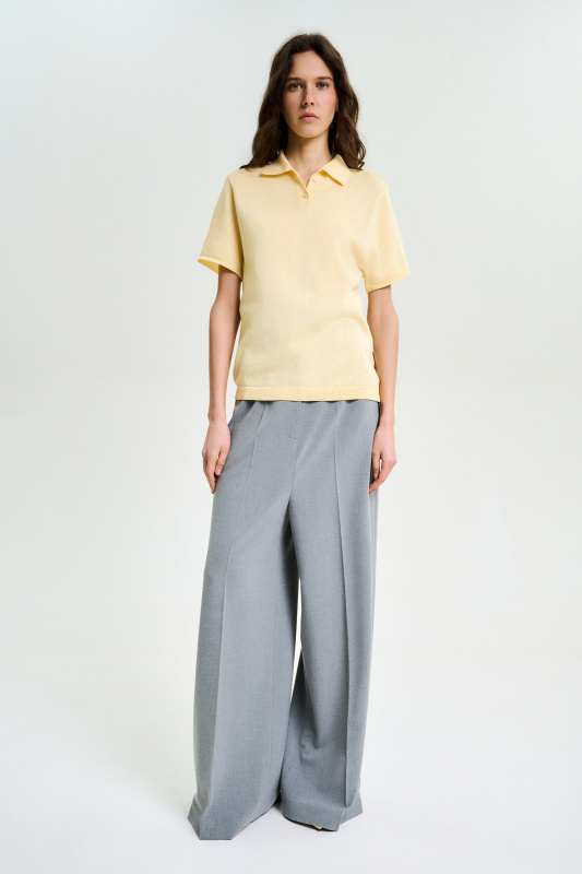 Футболка-поло вязаная YELLOW